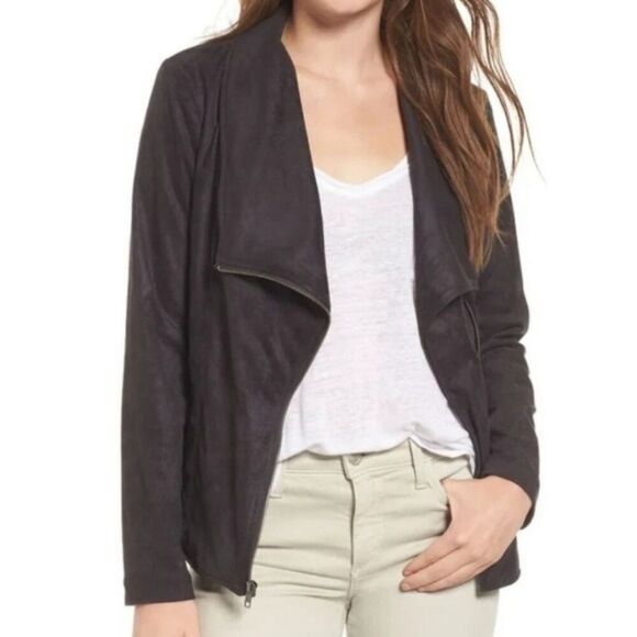 Cupcakes and Cashmere Feux Suede Moto Jacket Medium - Picture 2 of 10